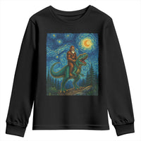 Bigfoot Dinosaur Youth Sweatshirt Funny Prehistoric Starry Night Van Gogh - Wonder Print Shop