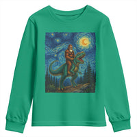 Bigfoot Dinosaur Youth Sweatshirt Funny Prehistoric Starry Night Van Gogh - Wonder Print Shop