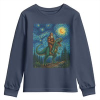 Bigfoot Dinosaur Youth Sweatshirt Funny Prehistoric Starry Night Van Gogh - Wonder Print Shop
