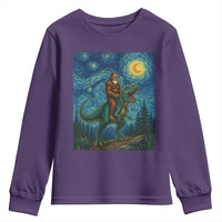 Bigfoot Dinosaur Youth Sweatshirt Funny Prehistoric Starry Night Van Gogh - Wonder Print Shop