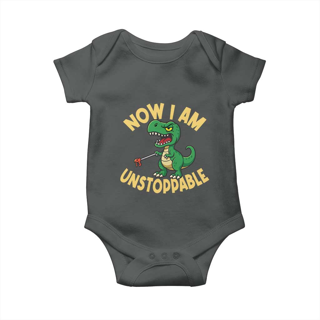 Now I Am Unstoppable Baby Onesie Funny Dinosaur Lovers - Wonder Print Shop
