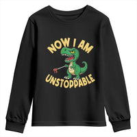 Now I Am Unstoppable Youth Sweatshirt Funny Dinosaur Lovers - Wonder Print Shop