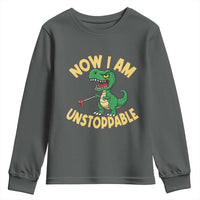 Now I Am Unstoppable Youth Sweatshirt Funny Dinosaur Lovers - Wonder Print Shop