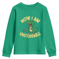 Now I Am Unstoppable Youth Sweatshirt Funny Dinosaur Lovers - Wonder Print Shop