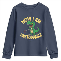 Now I Am Unstoppable Youth Sweatshirt Funny Dinosaur Lovers - Wonder Print Shop