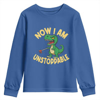 Now I Am Unstoppable Youth Sweatshirt Funny Dinosaur Lovers - Wonder Print Shop