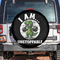 I Am Unstoppable Spare Tire Cover Funny Weightlifting Dinosaur Gym - Wonder Print Shop