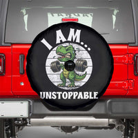 I Am Unstoppable Spare Tire Cover Funny Weightlifting Dinosaur Gym - Wonder Print Shop