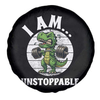 I Am Unstoppable Spare Tire Cover Funny Weightlifting Dinosaur Gym - Wonder Print Shop