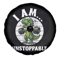 I Am Unstoppable Spare Tire Cover Funny Weightlifting Dinosaur Gym - Wonder Print Shop