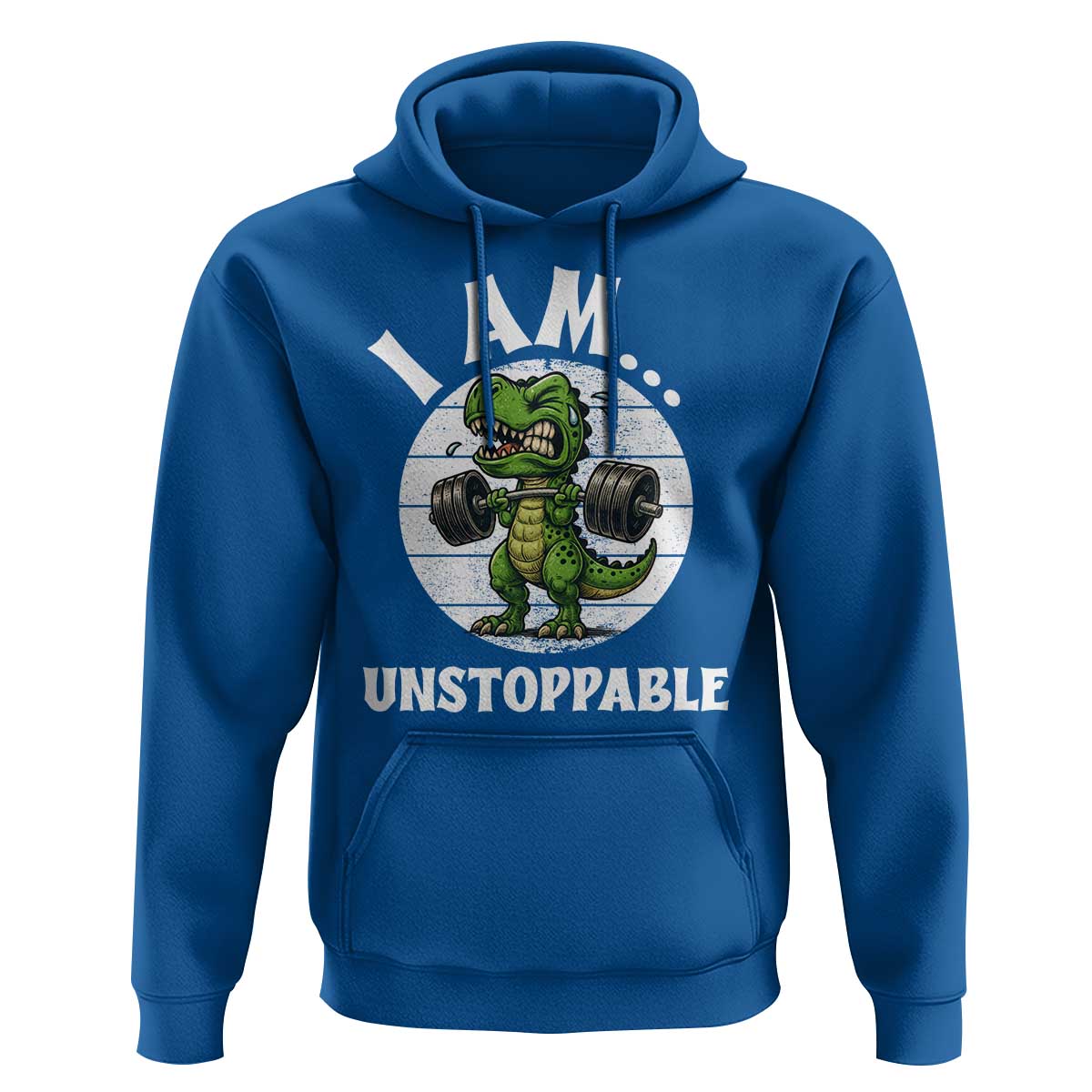 I Am Unstoppable Hoodie Funny Weightlifting Dinosaur Gym - Wonder Print Shop