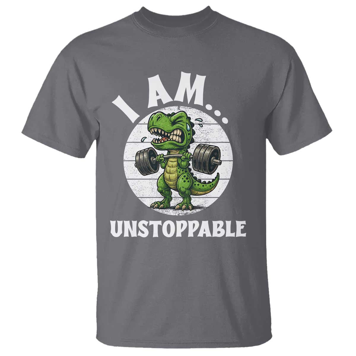 I Am Unstoppable T Shirt Funny Weightlifting Dinosaur Gym - Wonder Print Shop