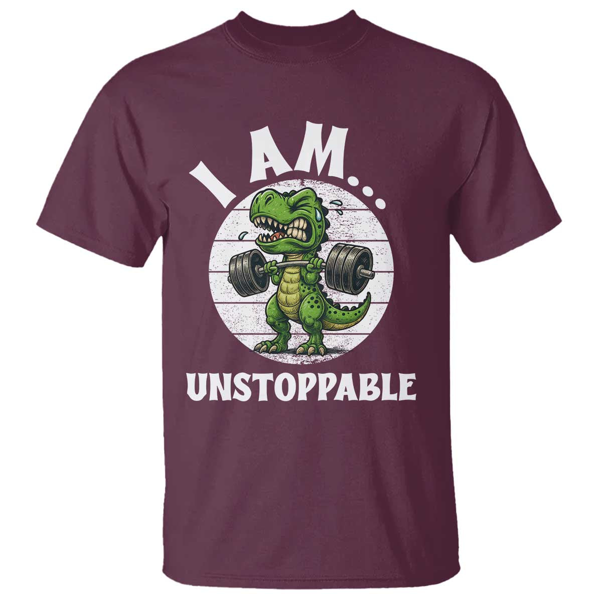I Am Unstoppable T Shirt Funny Weightlifting Dinosaur Gym - Wonder Print Shop