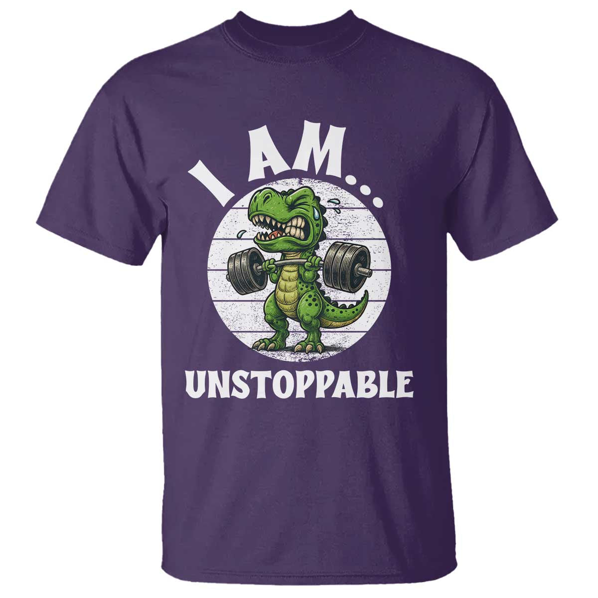 I Am Unstoppable T Shirt Funny Weightlifting Dinosaur Gym - Wonder Print Shop