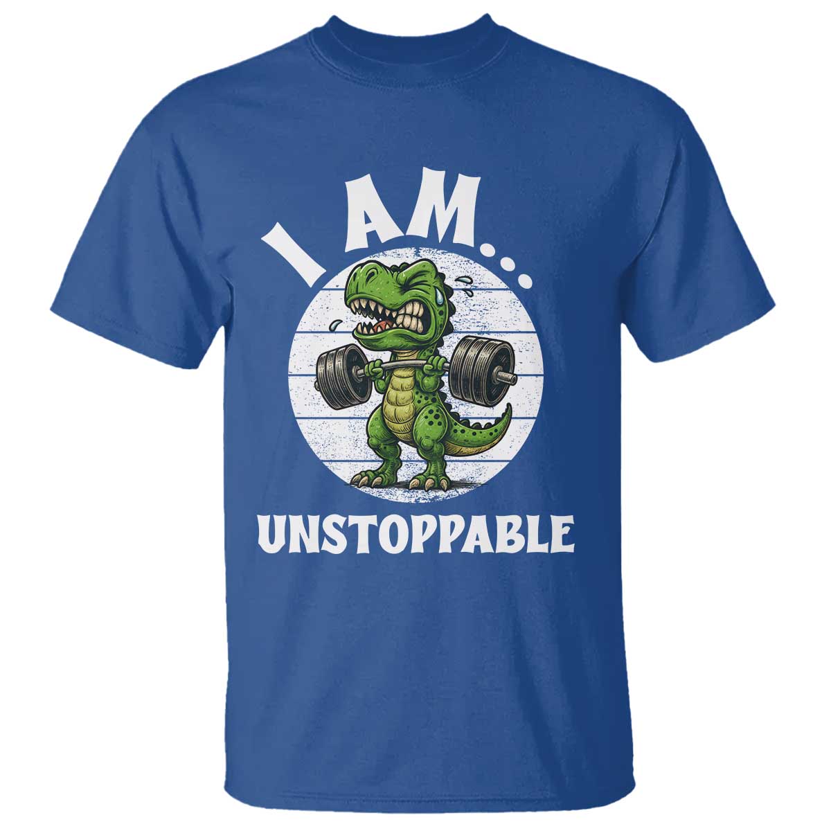 I Am Unstoppable T Shirt Funny Weightlifting Dinosaur Gym - Wonder Print Shop