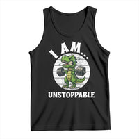 I Am Unstoppable Tank Top Funny Weightlifting Dinosaur Gym - Wonder Print Shop
