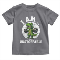 I Am Unstoppable Toddler T Shirt Funny Weightlifting Dinosaur Gym - Wonder Print Shop