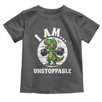 I Am Unstoppable Toddler T Shirt Funny Weightlifting Dinosaur Gym - Wonder Print Shop
