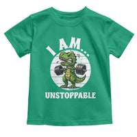 I Am Unstoppable Toddler T Shirt Funny Weightlifting Dinosaur Gym - Wonder Print Shop