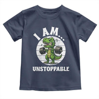 I Am Unstoppable Toddler T Shirt Funny Weightlifting Dinosaur Gym - Wonder Print Shop