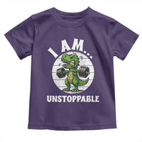 I Am Unstoppable Toddler T Shirt Funny Weightlifting Dinosaur Gym - Wonder Print Shop
