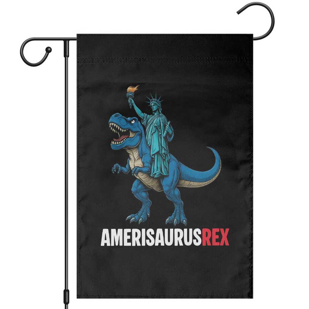 Patriotic Dinosaur Garden Flag Funny Amerisaurus Rex Statue Of Liberty Dino - Wonder Print Shop