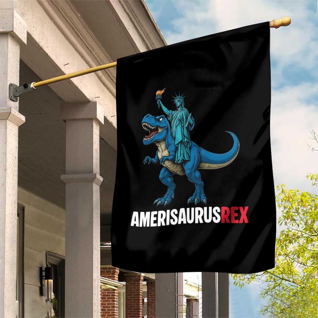 Patriotic Dinosaur Garden Flag Funny Amerisaurus Rex Statue Of Liberty Dino - Wonder Print Shop