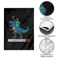 Patriotic Dinosaur Garden Flag Funny Amerisaurus Rex Statue Of Liberty Dino - Wonder Print Shop