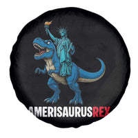 Patriotic Dinosaur Spare Tire Cover Funny Amerisaurus Rex Statue Of Liberty Dino - Wonder Print Shop
