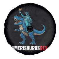 Patriotic Dinosaur Spare Tire Cover Funny Amerisaurus Rex Statue Of Liberty Dino - Wonder Print Shop