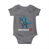 Patriotic Dinosaur Baby Onesie Funny Amerisaurus Rex Statue Of Liberty Dino - Wonder Print Shop