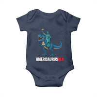 Patriotic Dinosaur Baby Onesie Funny Amerisaurus Rex Statue Of Liberty Dino - Wonder Print Shop