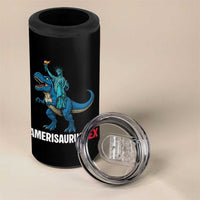 Patriotic Dinosaur 4 in 1 Can Cooler Tumbler Funny Amerisaurus Rex Statue Of Liberty Dino