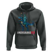 Patriotic Dinosaur Hoodie Funny Amerisaurus Rex Statue Of Liberty Dino - Wonder Print Shop