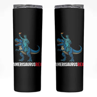 Patriotic Dinosaur Skinny Tumbler Funny Amerisaurus Rex Statue Of Liberty Dino