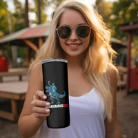 Patriotic Dinosaur Skinny Tumbler Funny Amerisaurus Rex Statue Of Liberty Dino