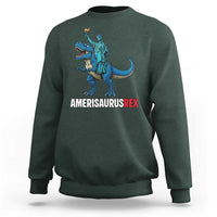 Patriotic Dinosaur Sweatshirt Funny Amerisaurus Rex Statue Of Liberty Dino - Wonder Print Shop