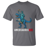 Patriotic Dinosaur T Shirt Funny Amerisaurus Rex Statue Of Liberty Dino - Wonder Print Shop