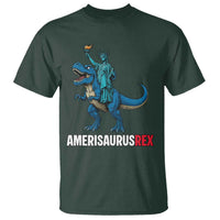 Patriotic Dinosaur T Shirt Funny Amerisaurus Rex Statue Of Liberty Dino - Wonder Print Shop
