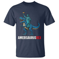 Patriotic Dinosaur T Shirt Funny Amerisaurus Rex Statue Of Liberty Dino - Wonder Print Shop