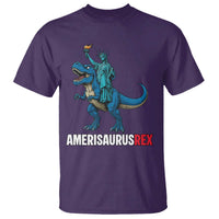 Patriotic Dinosaur T Shirt Funny Amerisaurus Rex Statue Of Liberty Dino - Wonder Print Shop