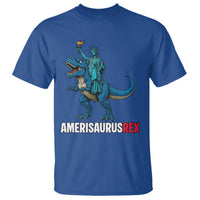 Patriotic Dinosaur T Shirt Funny Amerisaurus Rex Statue Of Liberty Dino - Wonder Print Shop