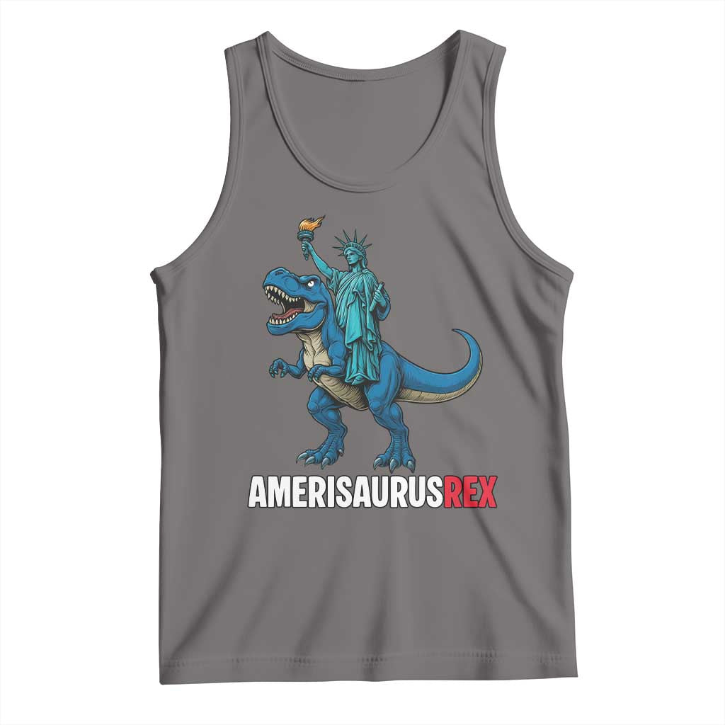 Patriotic Dinosaur Tank Top Funny Amerisaurus Rex Statue Of Liberty Dino - Wonder Print Shop