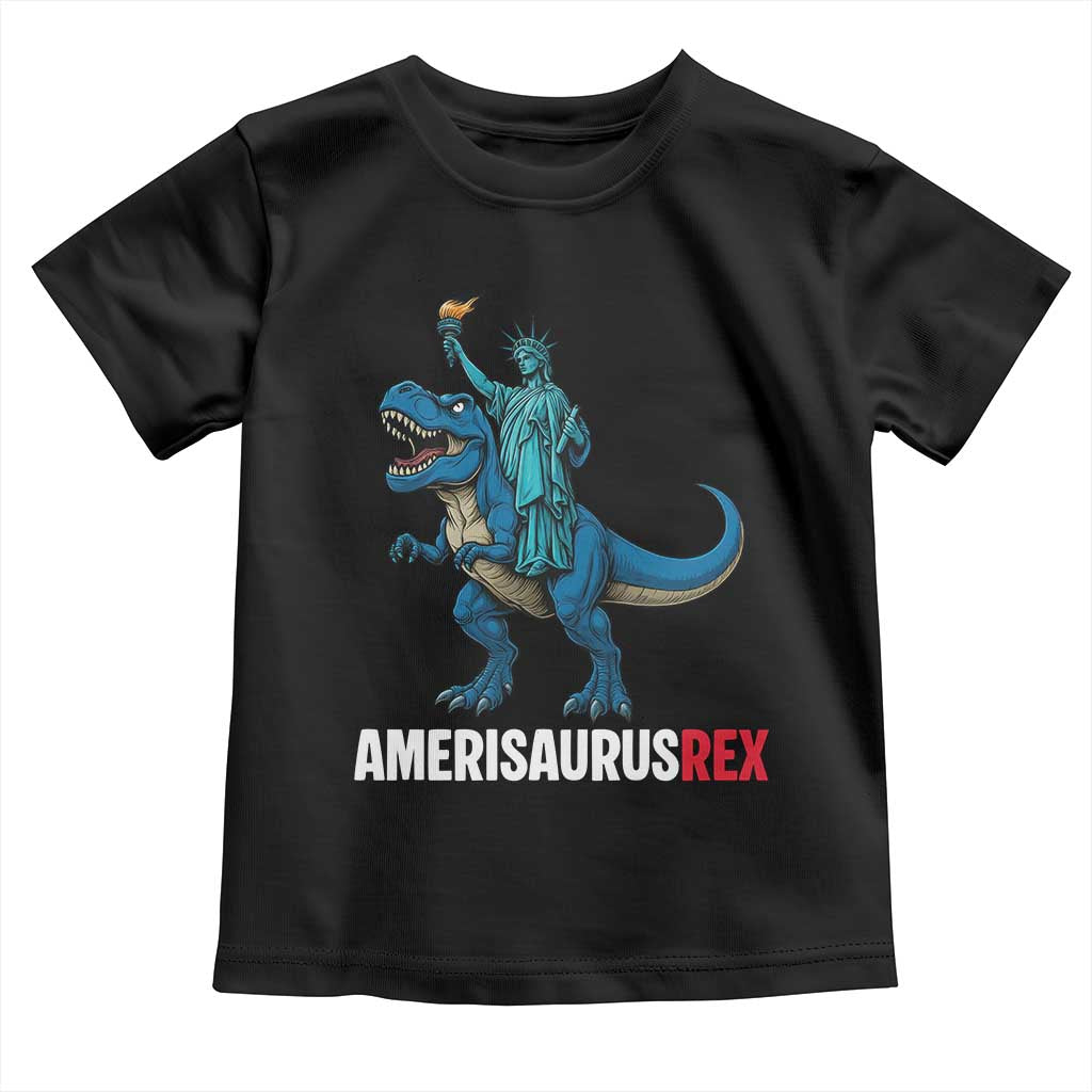 Patriotic Dinosaur Toddler T Shirt Funny Amerisaurus Rex Statue Of Liberty Dino - Wonder Print Shop