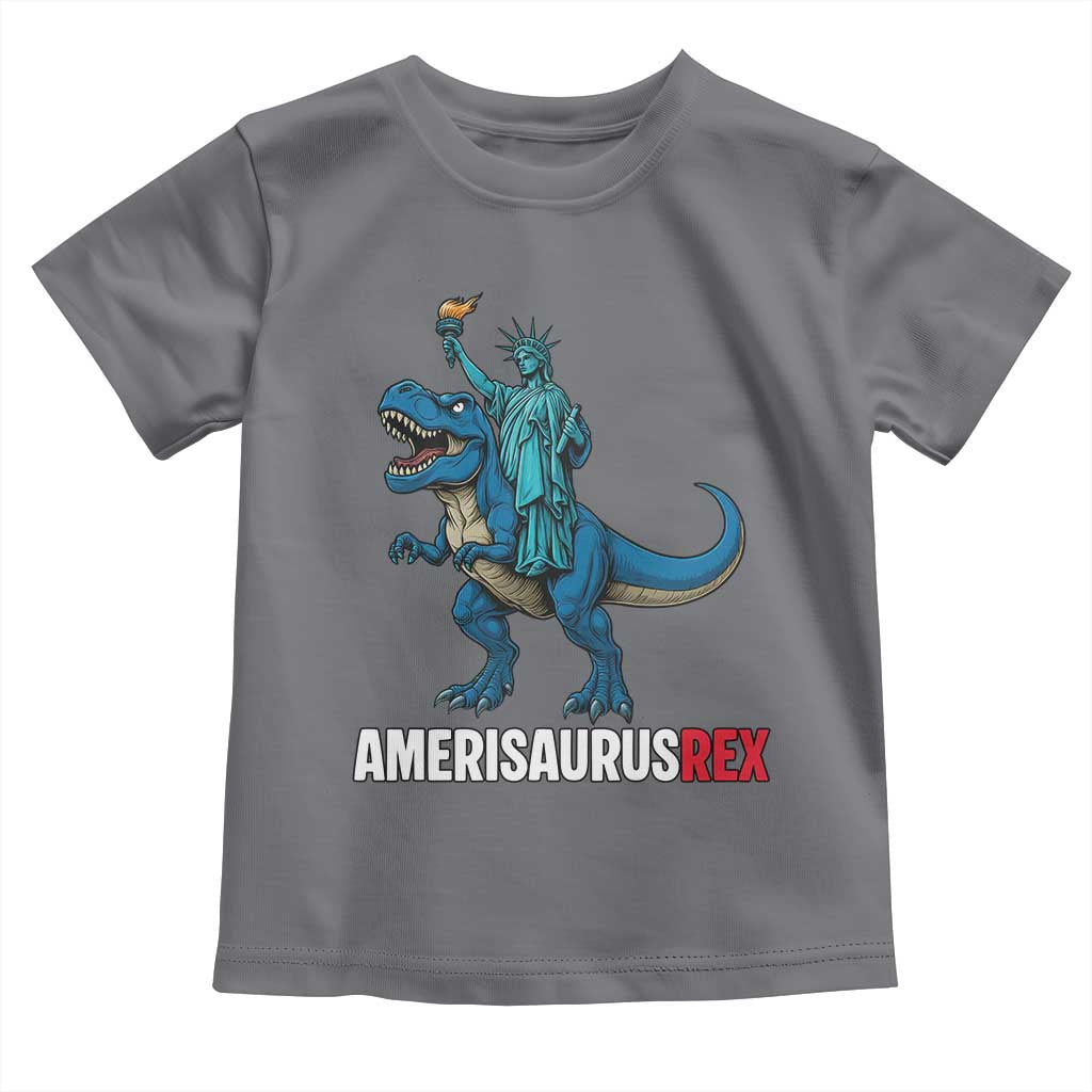 Patriotic Dinosaur Toddler T Shirt Funny Amerisaurus Rex Statue Of Liberty Dino - Wonder Print Shop