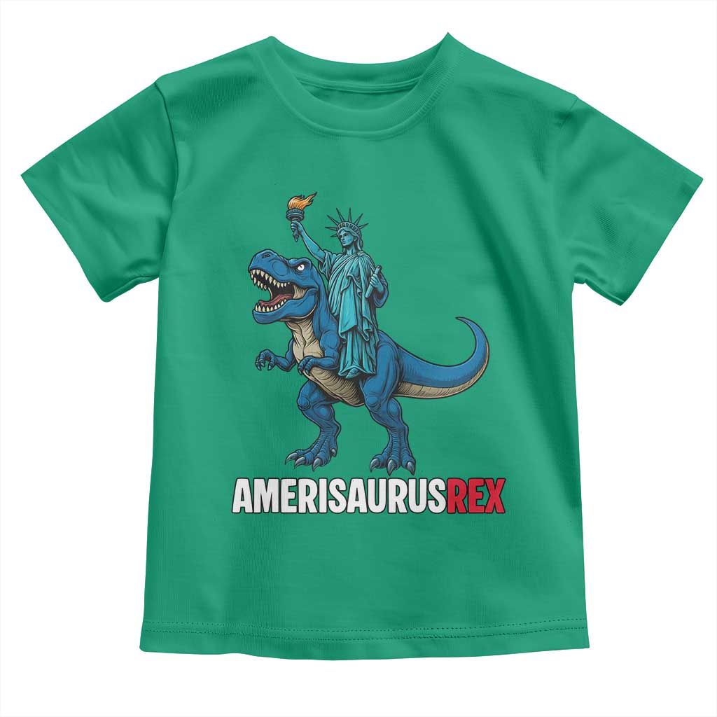 Patriotic Dinosaur Toddler T Shirt Funny Amerisaurus Rex Statue Of Liberty Dino - Wonder Print Shop