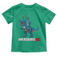 Patriotic Dinosaur Toddler T Shirt Funny Amerisaurus Rex Statue Of Liberty Dino - Wonder Print Shop