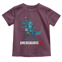 Patriotic Dinosaur Toddler T Shirt Funny Amerisaurus Rex Statue Of Liberty Dino - Wonder Print Shop