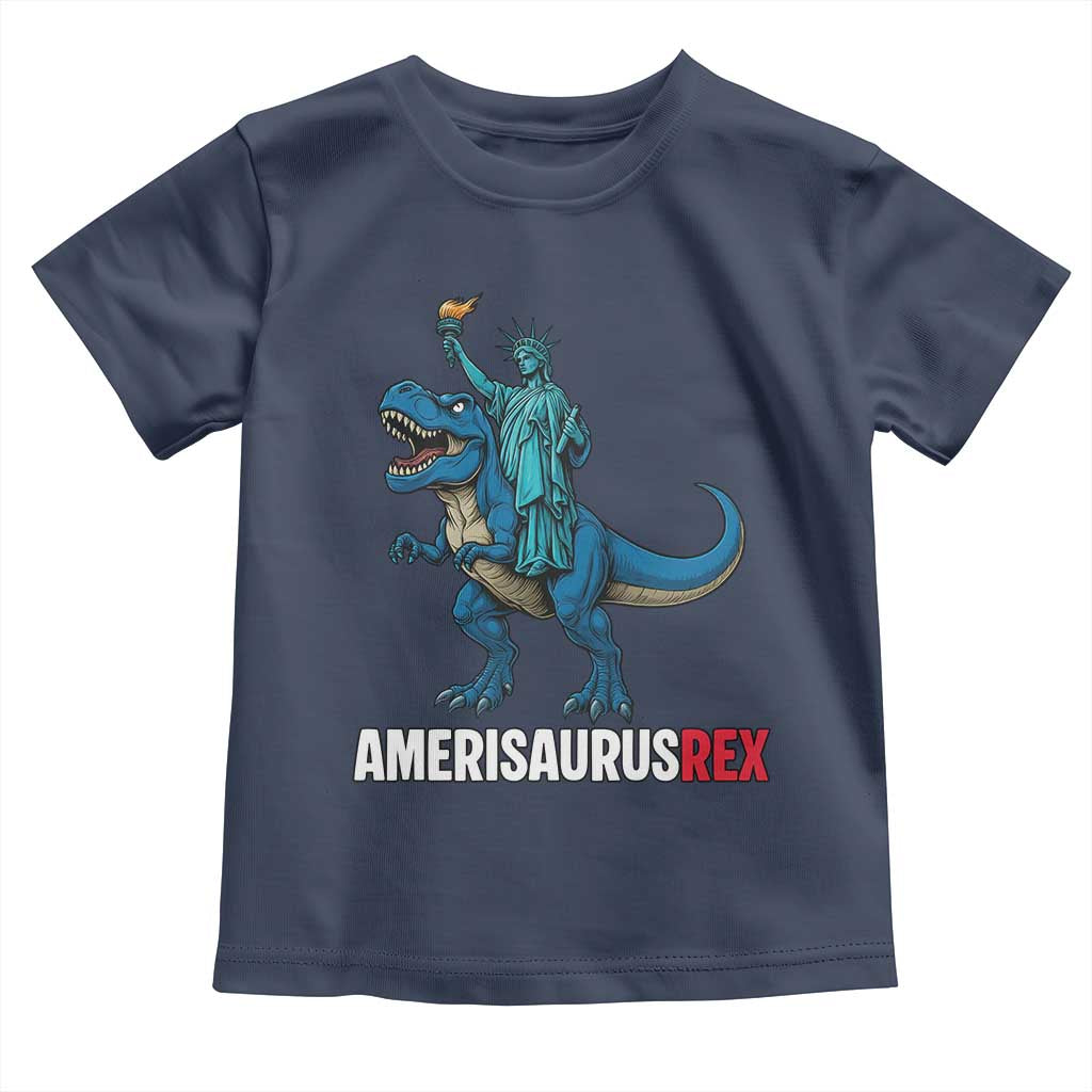Patriotic Dinosaur Toddler T Shirt Funny Amerisaurus Rex Statue Of Liberty Dino - Wonder Print Shop