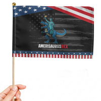 Patriotic Dinosaur Patriotic Handheld Flag Funny Amerisaurus Rex Statue Of Liberty Dino